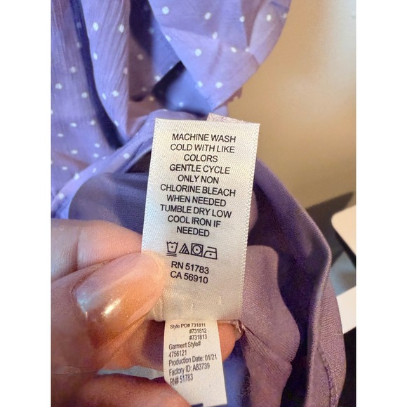 Maurices Purple Polka Dot Ruffled Sleeve Peplum Wrap Blouse Plus Size 3X - Picture 6 of 8